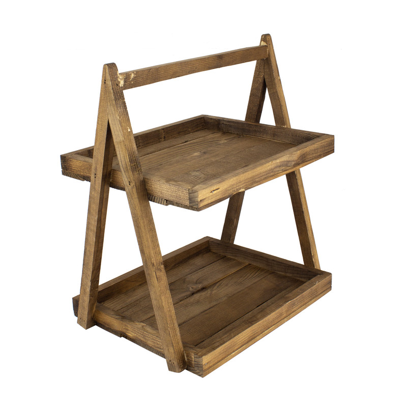 شلف رومیزی مدل دو طبقه چوبی