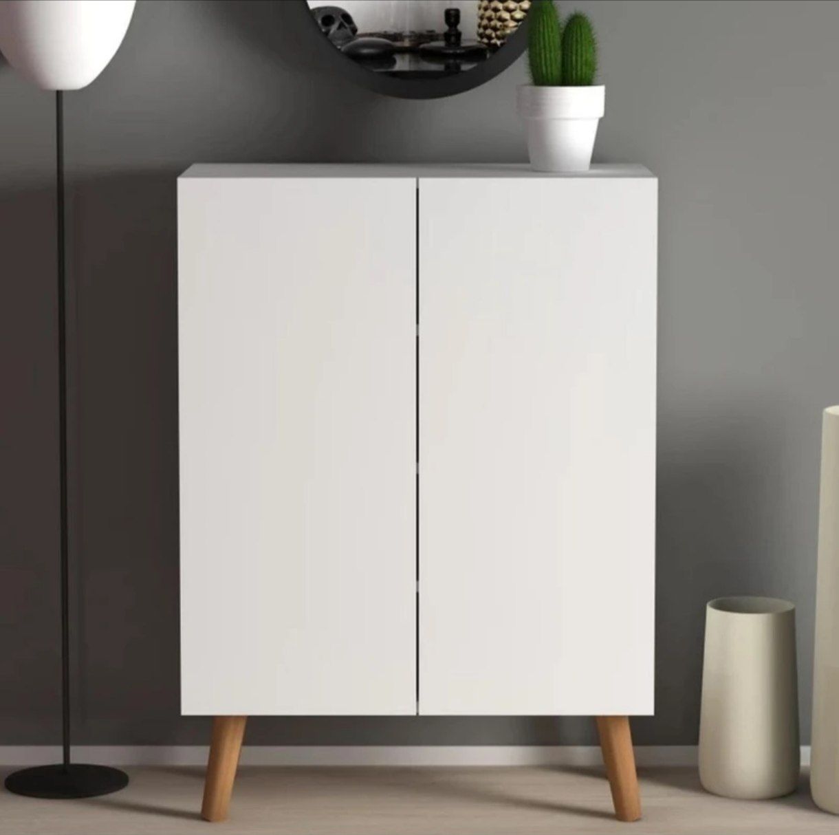 جاکفشی  با پایه های چوبی 4 قسمتی ارتفاع ۸۰-جاکفشی  دو درب