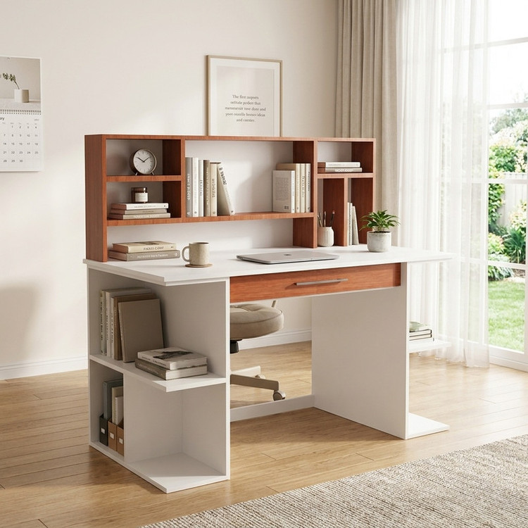 میز تحریر با کتابخانه- میز تحریر با یک کشو- میز تحریر 110 سانتی متری